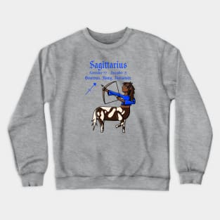 Sagittarius Zodiac Sign Dates & Traits Crewneck Sweatshirt